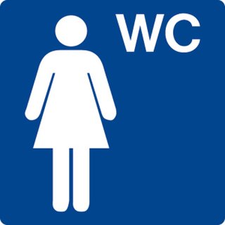 Piktogramm "Damen WC" 20 x 20cm Kunstoff selbstklebende Rückseite