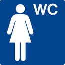 Piktogramm Damen WC 40x 40cm Folie selbstklebende Rückseite