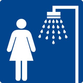 Piktogramm "Dusche Damen" 30 x 30cm Kunststoff ohne