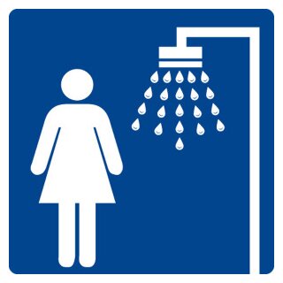 Piktogramm "Dusche Damen" 30 x 30cm Folie selbstklebende Rückseite