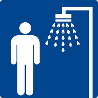 Piktogramm "Dusche Herren" 30 x 30cm Folie selbstklebende Rückseite