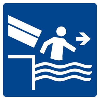 Rutschenauslauf sofort verlassen 30 x 30cm Folie selbstklebend