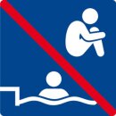 Schwimmbadschild - Springen Verboten- 10 x 10cm...