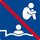 Schwimmbadschild - Springen Verboten- 20 x 20cm Kunststoff selbstklebende Rückseite