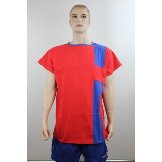 Kurzarmshirt S rot/blau