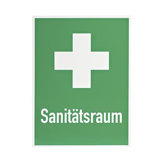 Rettungszeichen für Erste-Hilfe-Einrichtungen Symbol Erste-Hilfe-Kreuz + Beschriftung Verbandskasten, ca. 400x300mm