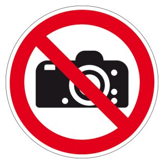 Verbotszeichen "Fotografieren verboten" 20 cm Folie Selbstklebend