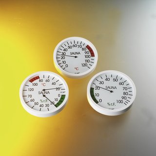 Klimamesser weiß 120mm für Sauna