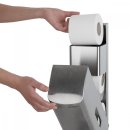WC-Papierspender, Serie ALPHA für 2 Haushaltsrollen Edelstahl gebürstet