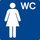 Piktogramm "Damen WC" 10 x 10cm Folie selbstklebend selbstklebende Rückseite